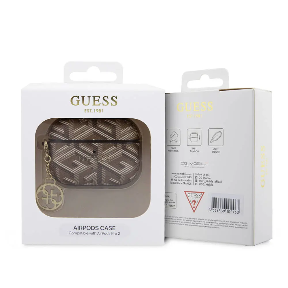 AirPods Pro 2 Uyumlu Kılıf - Guess G Cube Desenli Süs Zincirli