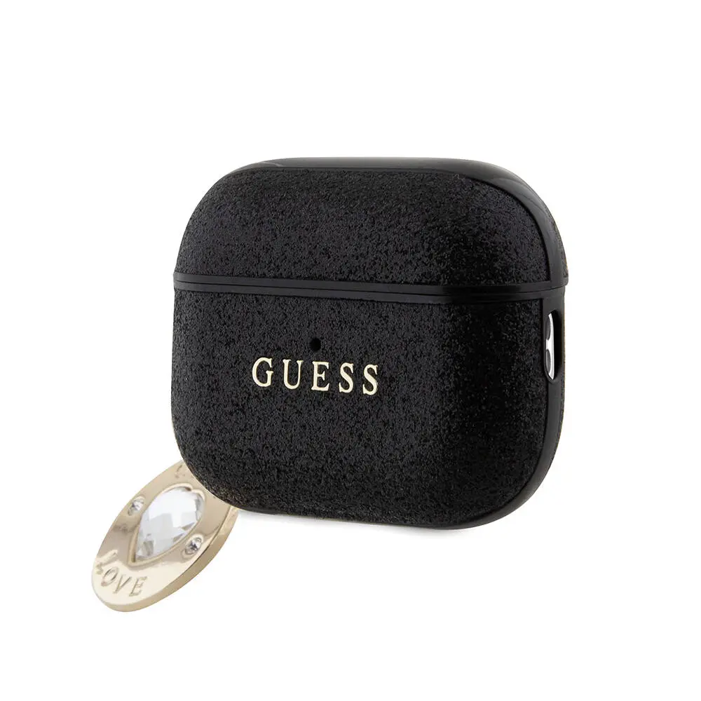 AirPods Pro 2 Kılıf Guess Lisanslı Glitter Kalp Süs Zincirli Kapak
