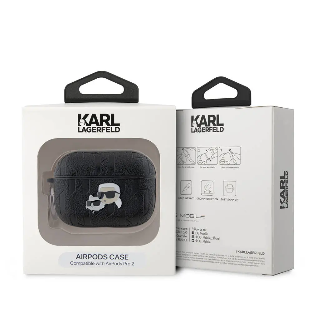 AirPods Pro 2 Uyumlu Silikon Kılıf - Karl Lagerfeld Monogram