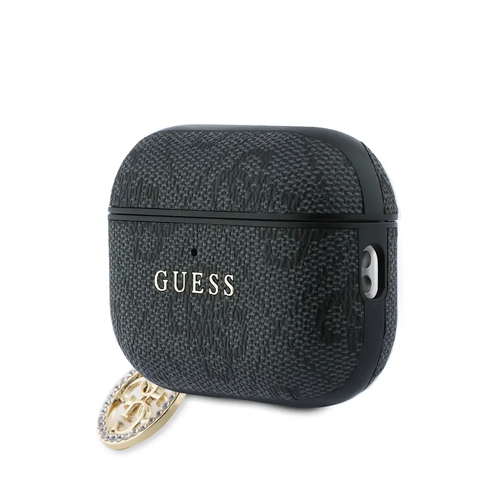 AirPods Pro 3 Kılıf, Lisanslı PU Deri 4G Desenli Charm Kapak - Guess