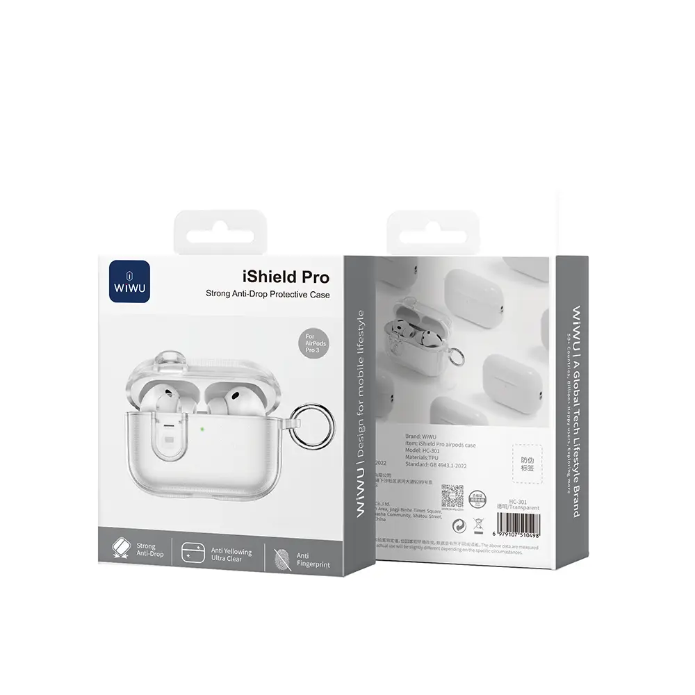 Apple Airpods Pro 3 Wiwu iShield Pro HC-301 Airbag Tasarımlı Parmak İzi Bırakmayan Kılıf