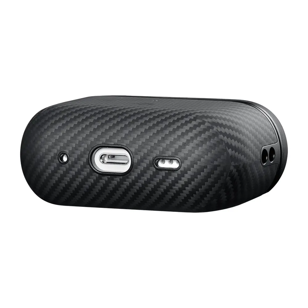 Apple Airpods Pro Kılıf 600D Aramid Fiber Pitaka Classic Serisi Black-Grey Twill Kılıf