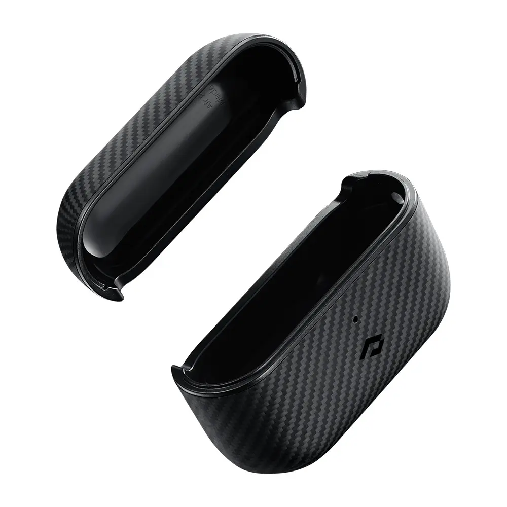 Apple Airpods Pro Kılıf 600D Aramid Fiber Pitaka Classic Serisi Black-Grey Twill Kılıf