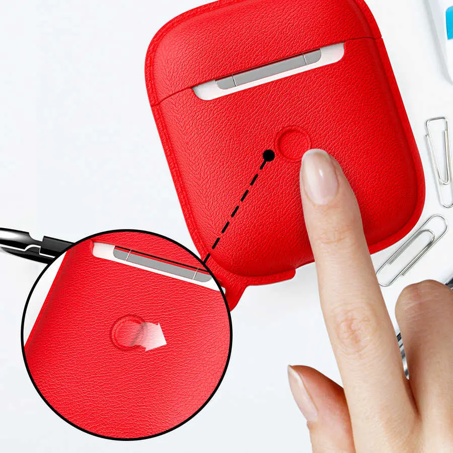 AirPods Pro Silikon Kılıf, Dikişli Deri Tasarım ve Askı Aparatlı - Araree Pops