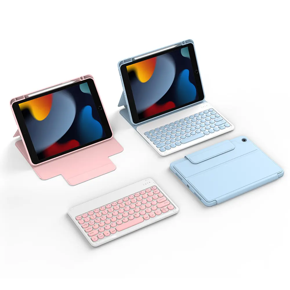 iPad 10.2 (8. Nesil) Klavyeli Kılıf, Gizli Kalem Bölmeli - Wiwu Protective