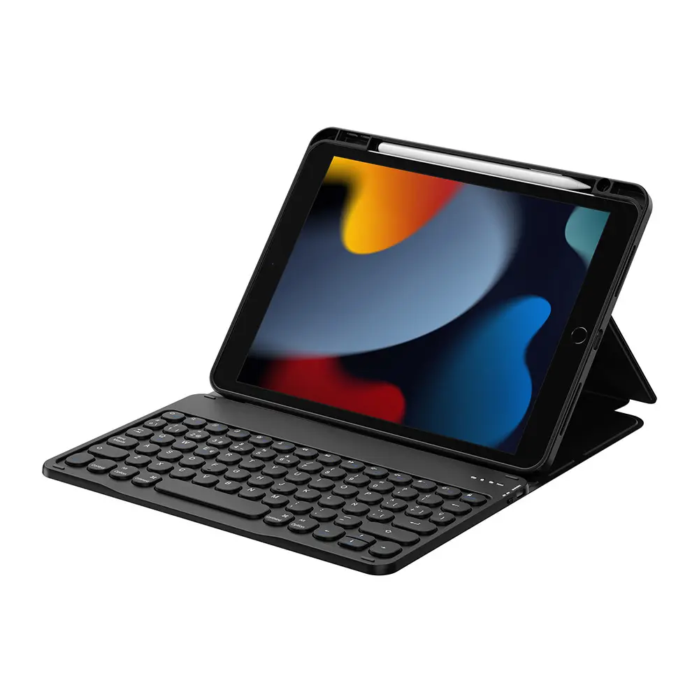 iPad 10.2 (8. Nesil) Klavyeli Kılıf, Gizli Kalem Bölmeli - Wiwu Protective