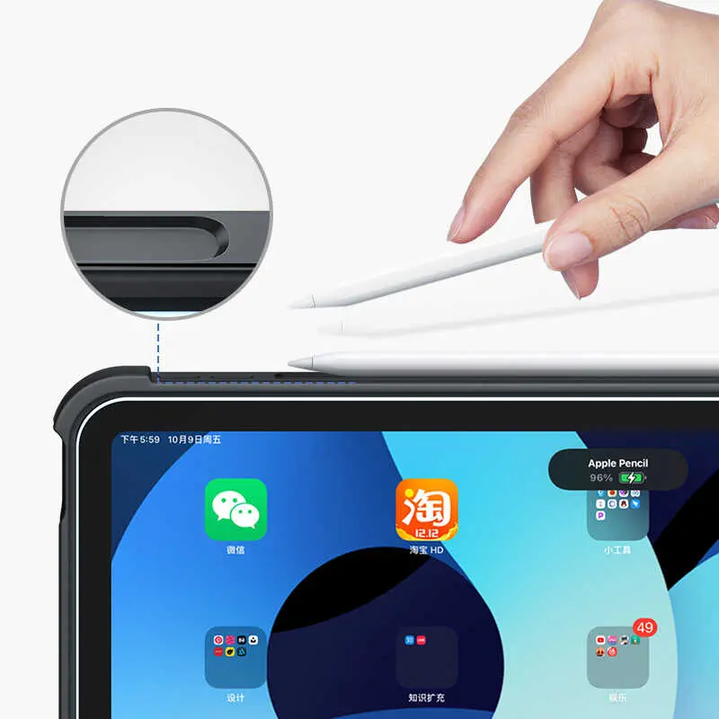 iPad 10.2" (9. Nesil) Kablosuz Klavyeli Kılıf, Trackpadli - Benks Multifunctional