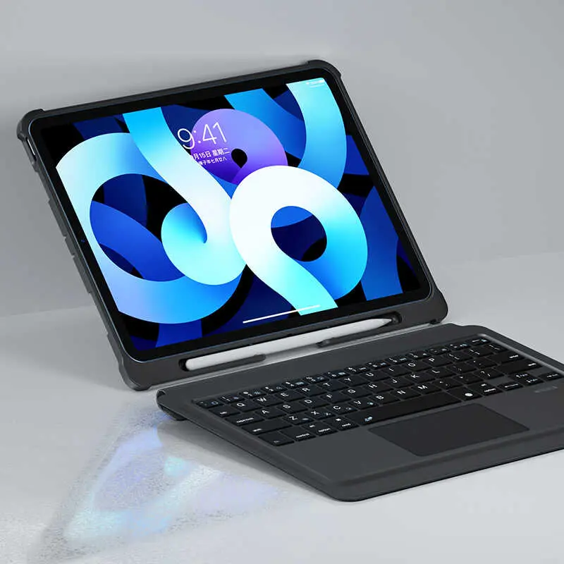 iPad 10.2" (9. Nesil) Kablosuz Klavyeli Kılıf, Trackpadli - Benks Multifunctional