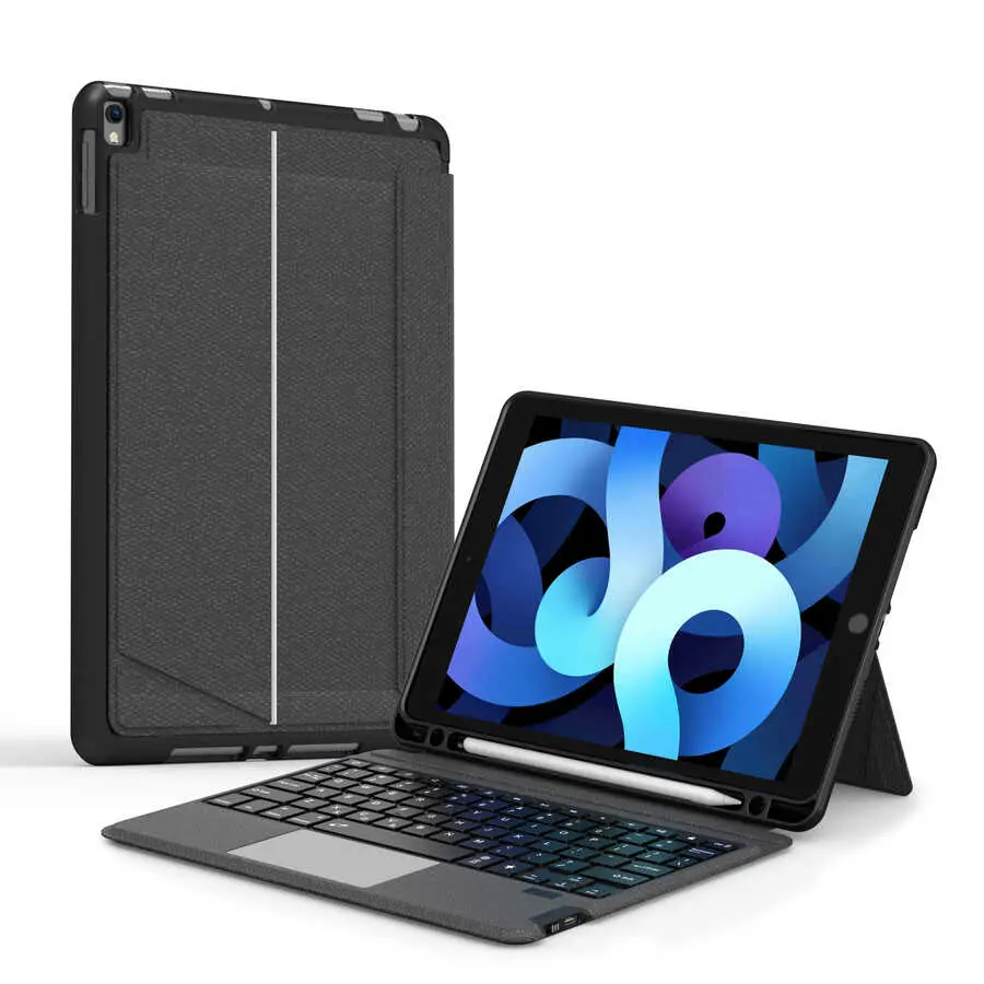 iPad 10.2" 9. Nesil Mag Touch Klavyeli Standlı Kılıf - Wiwu