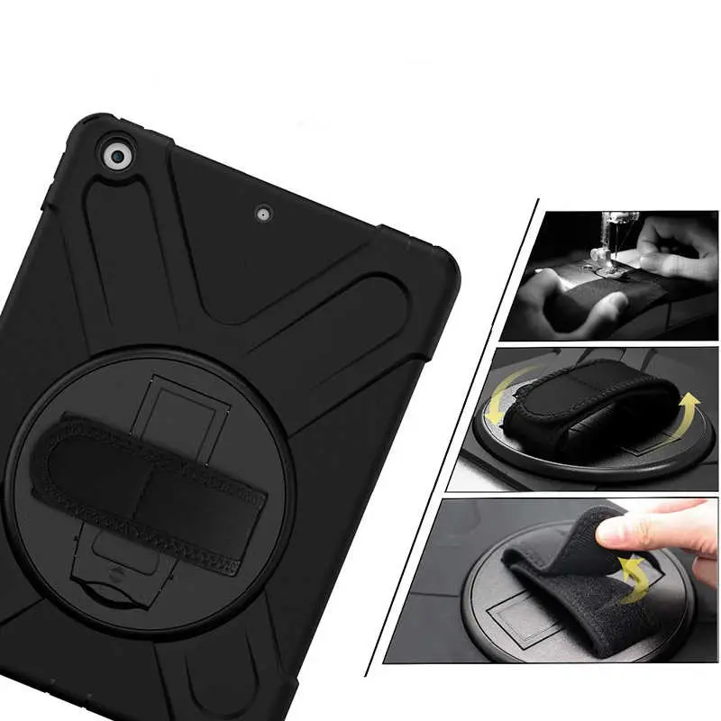 iPad 10.2" (9. Nesil) Omuz Askılı ve Standlı Silikon Tablet Kılıfı - Zore Defender