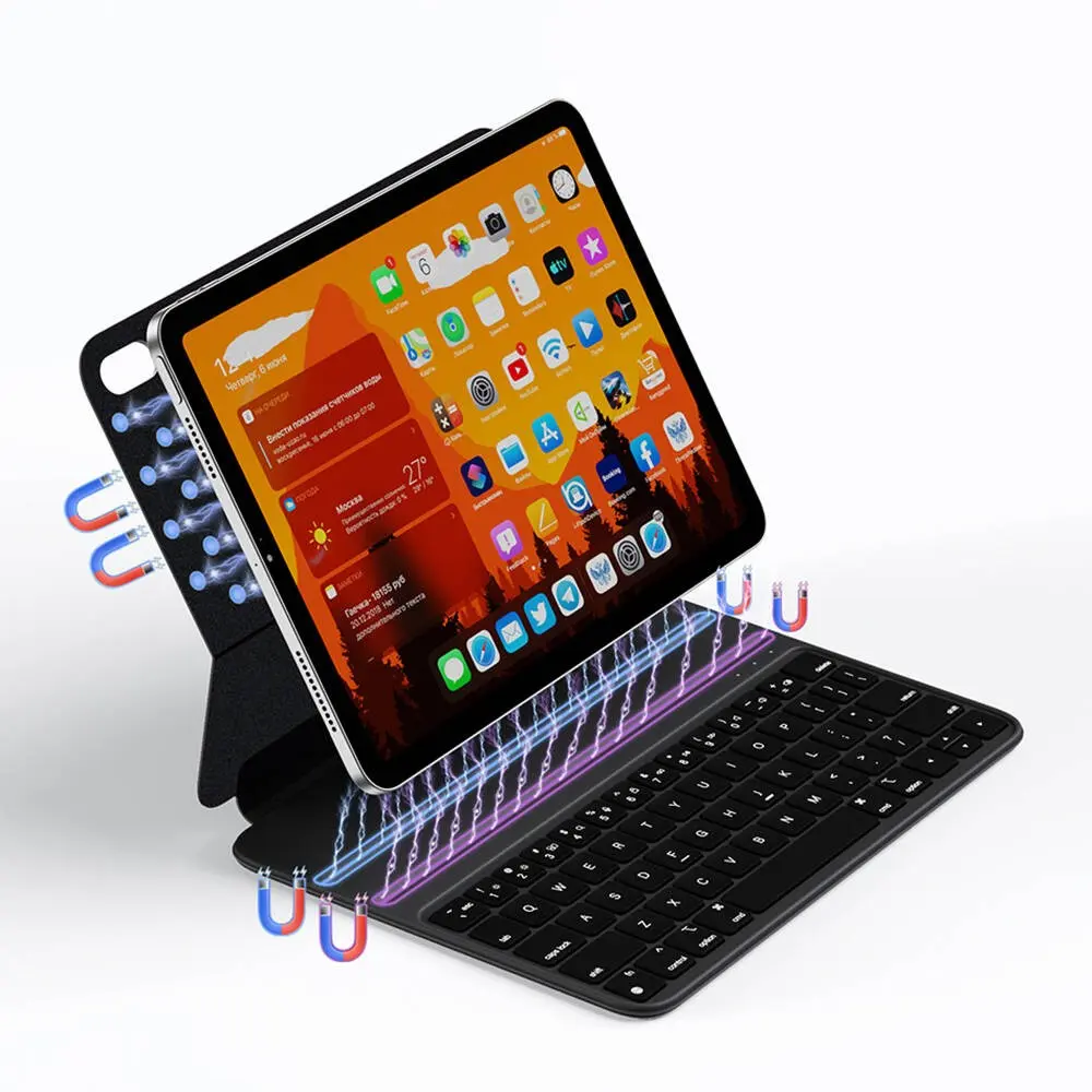 iPad 10.9" (10. Nesil) Klavyeli Standlı Manyetik Kılıf - Wiwu F15