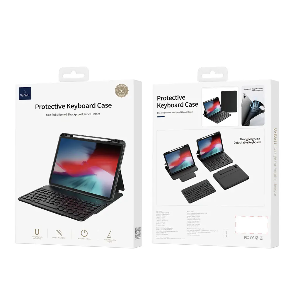 iPad 11" (A16) Klavyeli Kılıf, Gizli Kalem Bölmeli - Wiwu Protective
