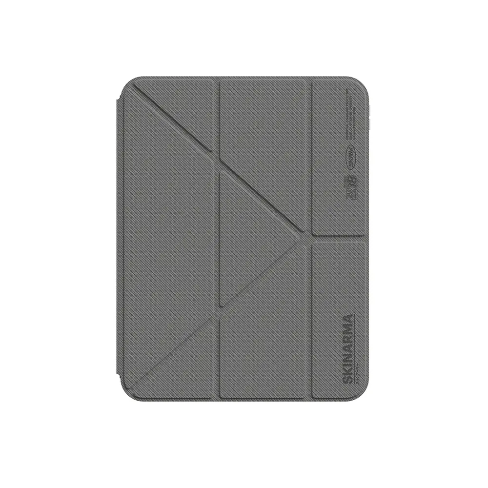 Apple iPad 11.Nesil 2025 Kılıf Skinarma Kalemlikli Arkası Şeffaf Standlı Magnetik Zeta Kılıf