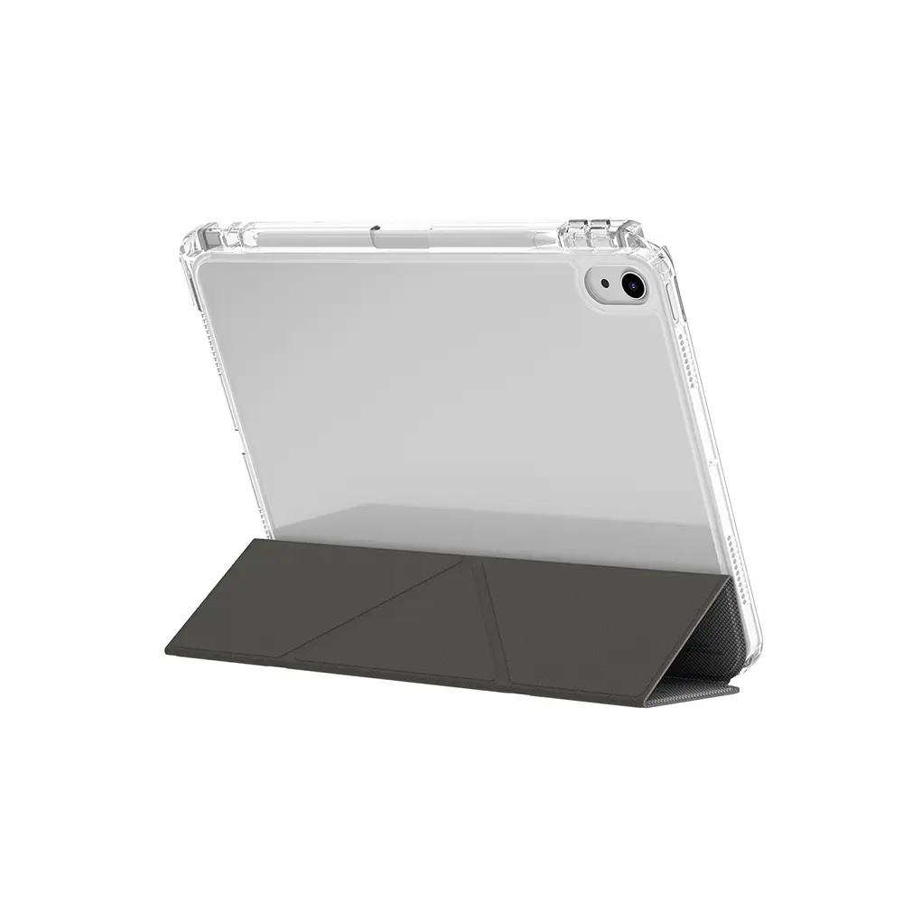 Apple iPad 11.Nesil 2025 Kılıf Skinarma Kalemlikli Arkası Şeffaf Standlı Magnetik Zeta Kılıf