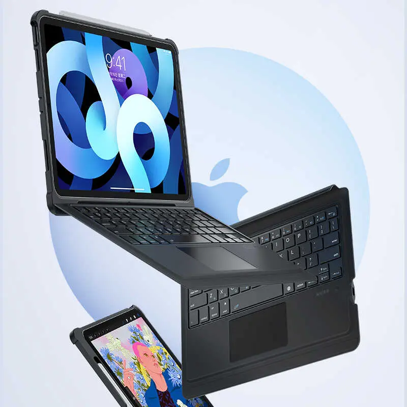 iPad Air 10.9 2020 Kablosuz Klavyeli Kılıf - Benks Multifunctional
