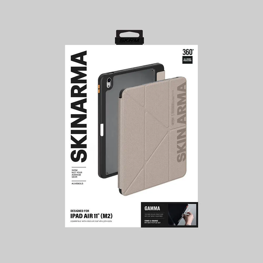 iPad Air 11" (M3) Standlı Şeffaf Arka Kapaklı Kılıf - Skinarma Gamma