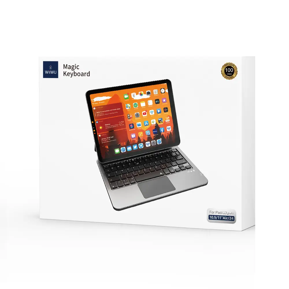 iPad Air 11 (M3) Klavyeli Standlı Kılıf, Gizli Kalem Bölmeli - Wiwu MK-003