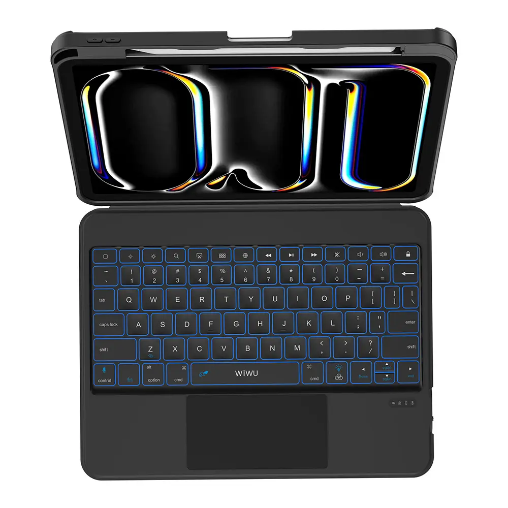 Apple iPad Air 11 2025 M3 Wiwu MK-007 Combo Pro Kalem Bölmeli Klavyeli Standlı Kılıf