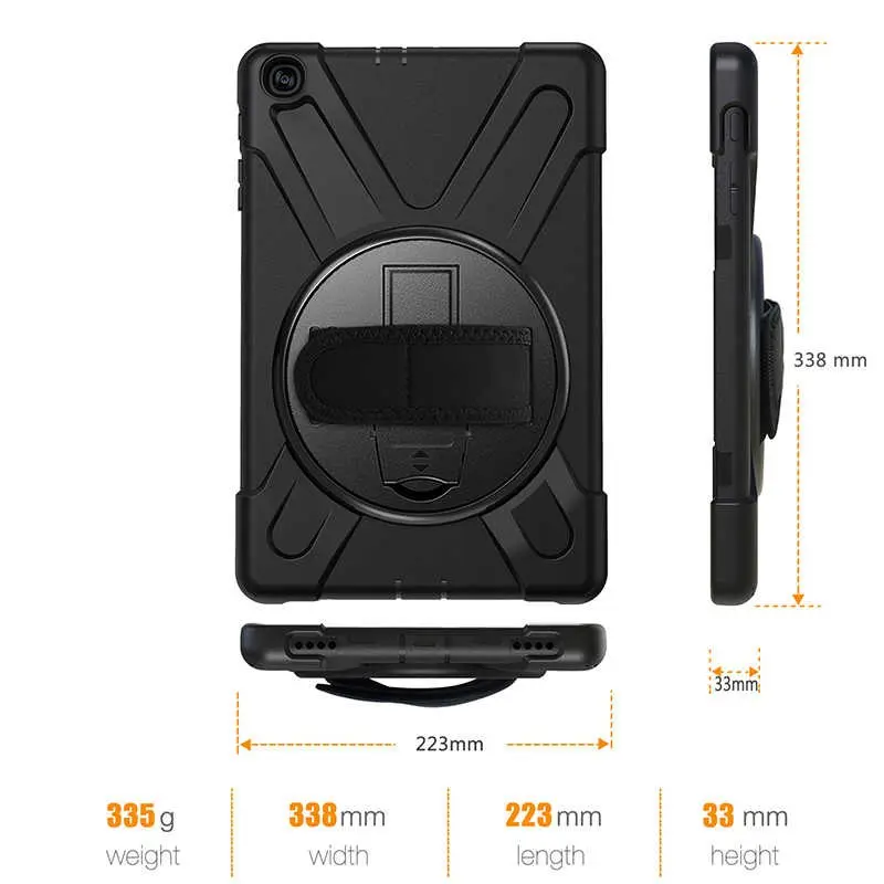 iPad Mini 2 / 3 Ayarlanabilir Askılı ve Standlı Silikon Tablet Kılıfı - Zore Defender