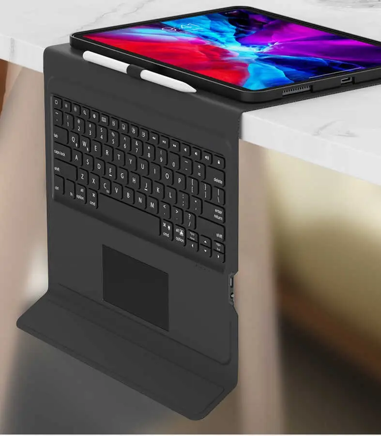 iPad Pro 12.9 2020 Kablosuz Klavyeli ve Trackpadli Kılıf - Benks Multifunctional