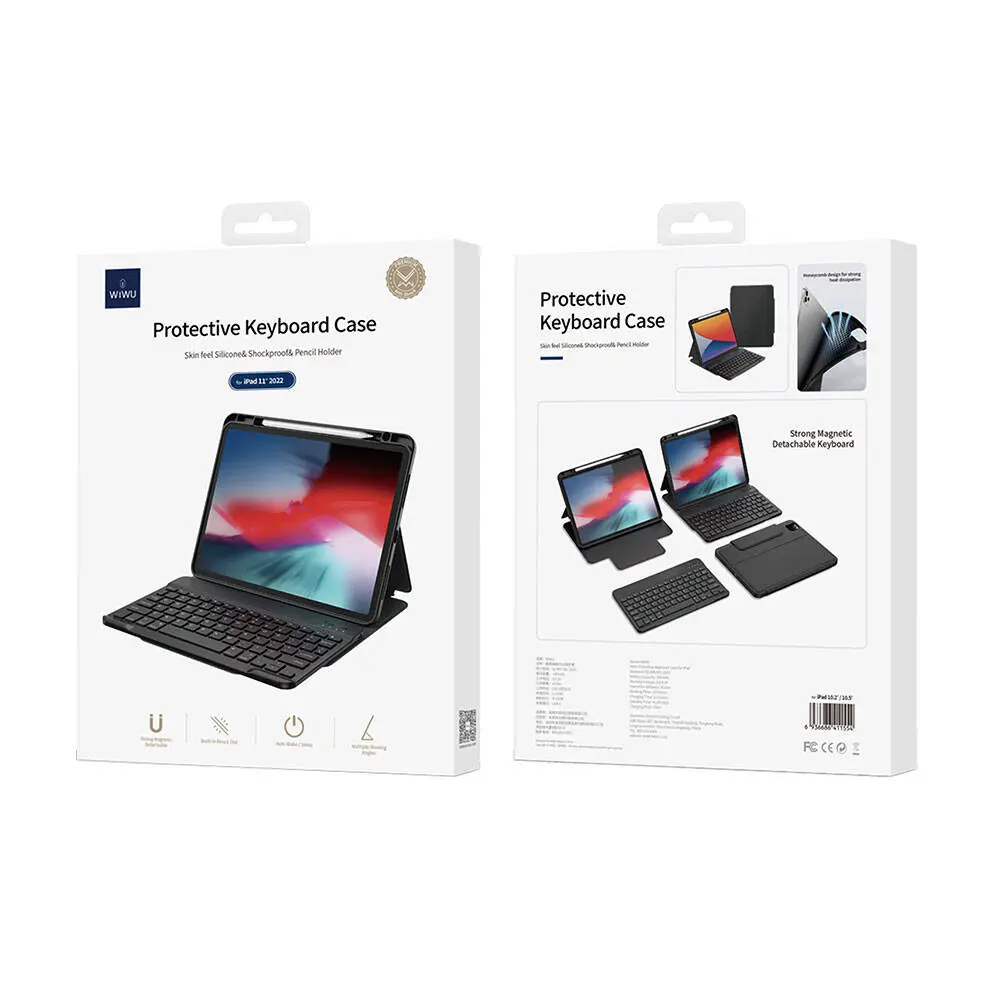 iPad Pro 13 inç (M4) Klavyeli Kılıf, Gizli Kalem Bölmeli - Wiwu Protective