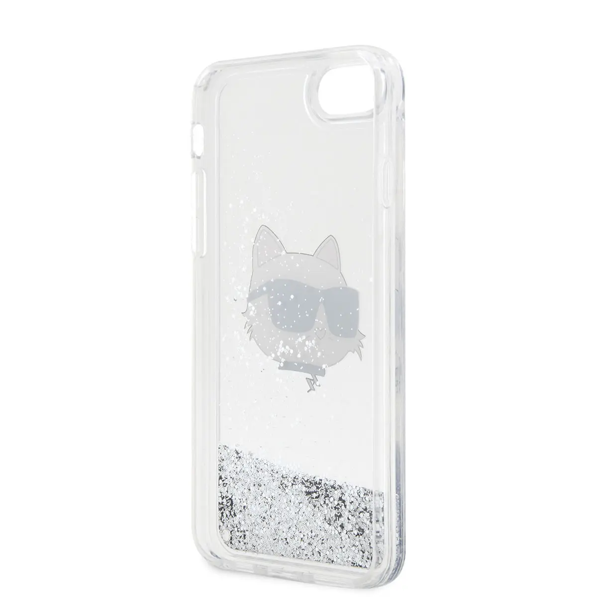 iPhone 7 Sıvılı Simli Kılıf - Karl Lagerfeld Choupette Head