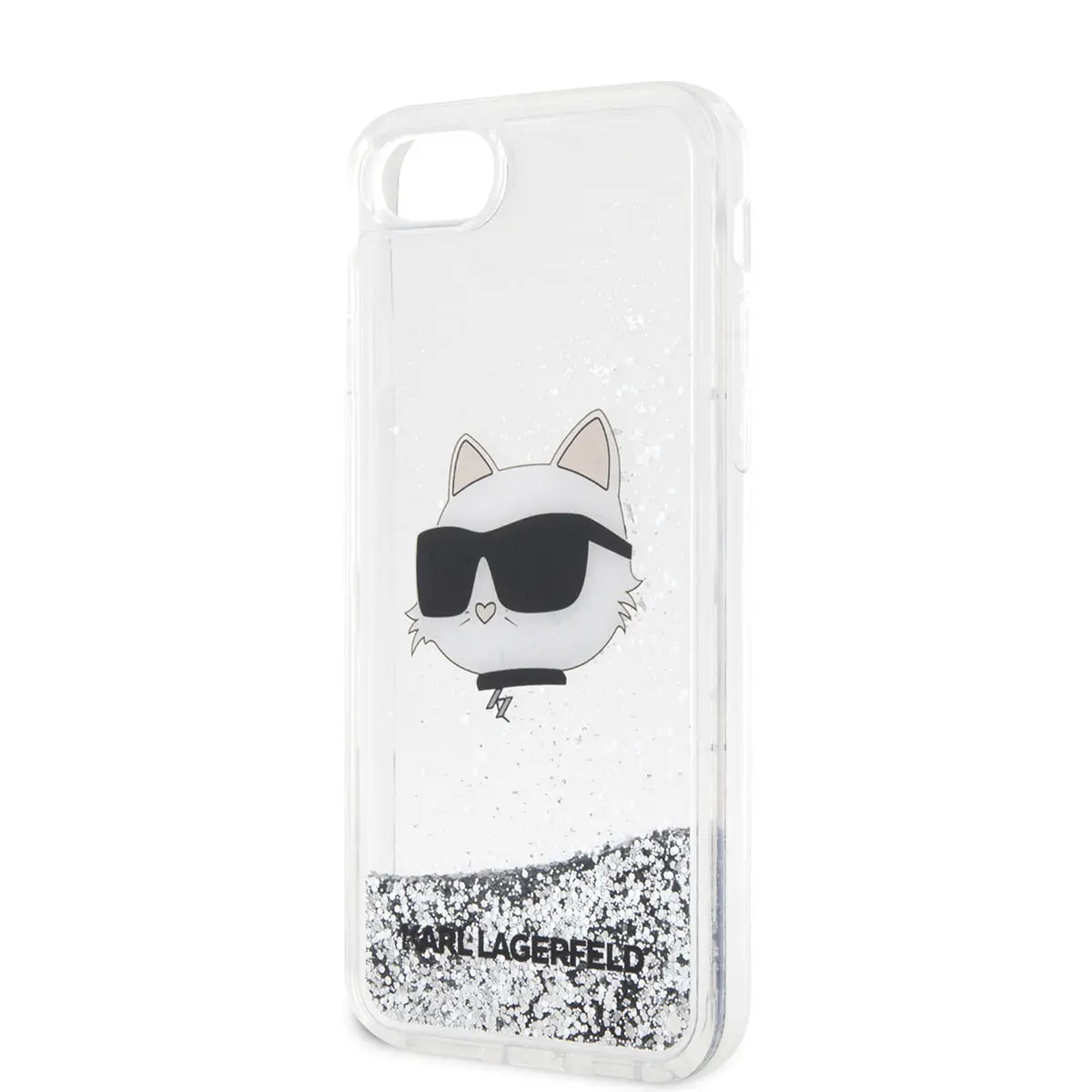 iPhone 7 Sıvılı Simli Kılıf - Karl Lagerfeld Choupette Head