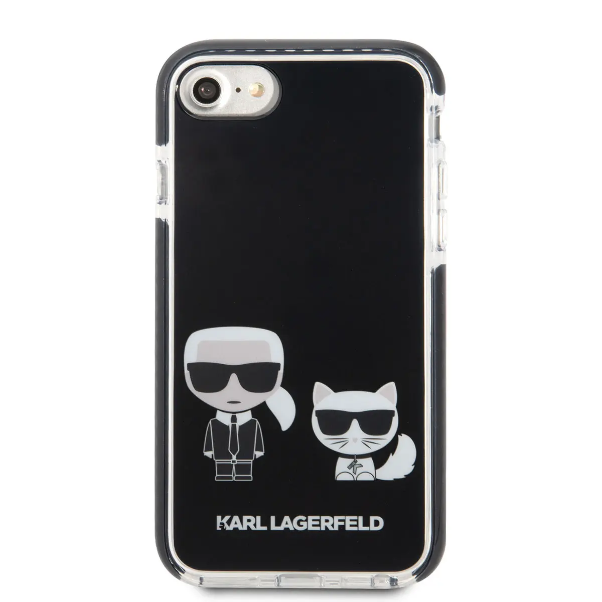 iPhone 8 Silikon Kılıf, Siyah Kenarlı K&C Tasarım - Karl Lagerfeld