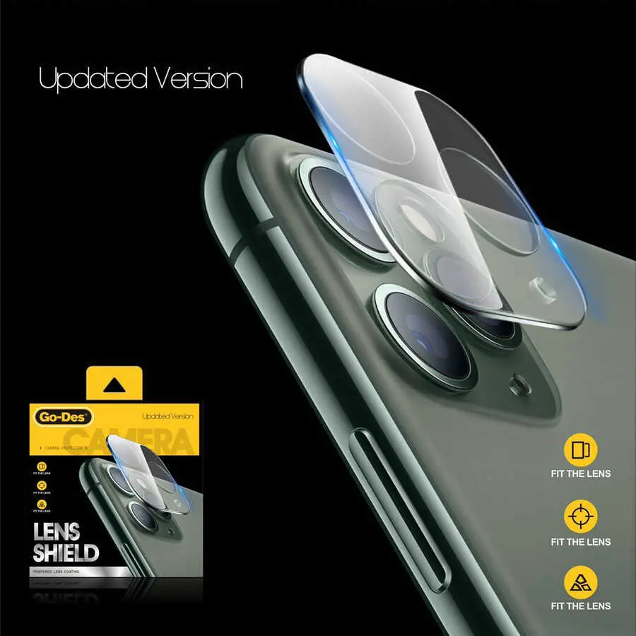 iPhone 11 Kamera Lens Koruyucu, 9H Temperli Cam - Go Des Lens Shield