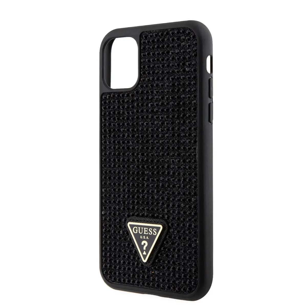 iPhone 11 Taşlı Arka Yüzey Üçgen Logolu Kılıf - Guess Lisanslı