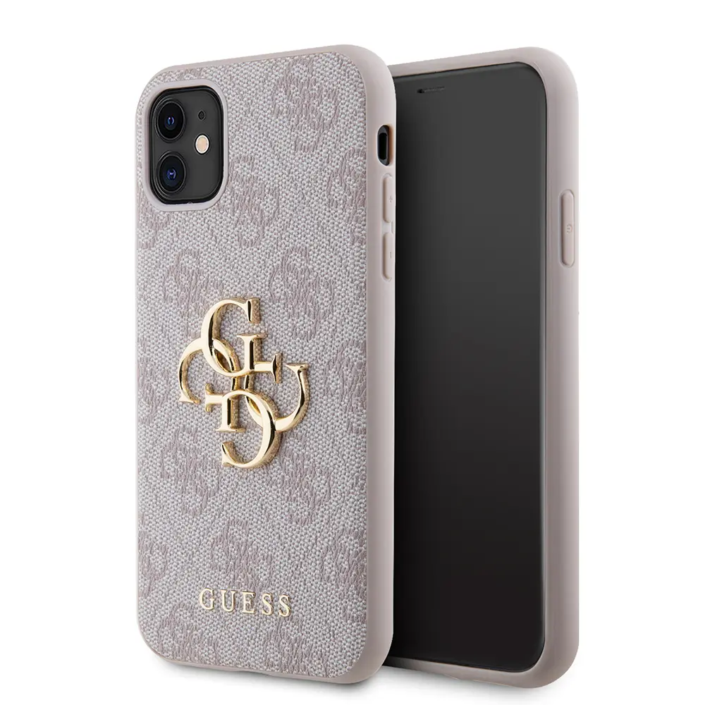 iPhone 11 PU Deri Kılıf, Büyük Metal Logo Tasarımlı - Guess