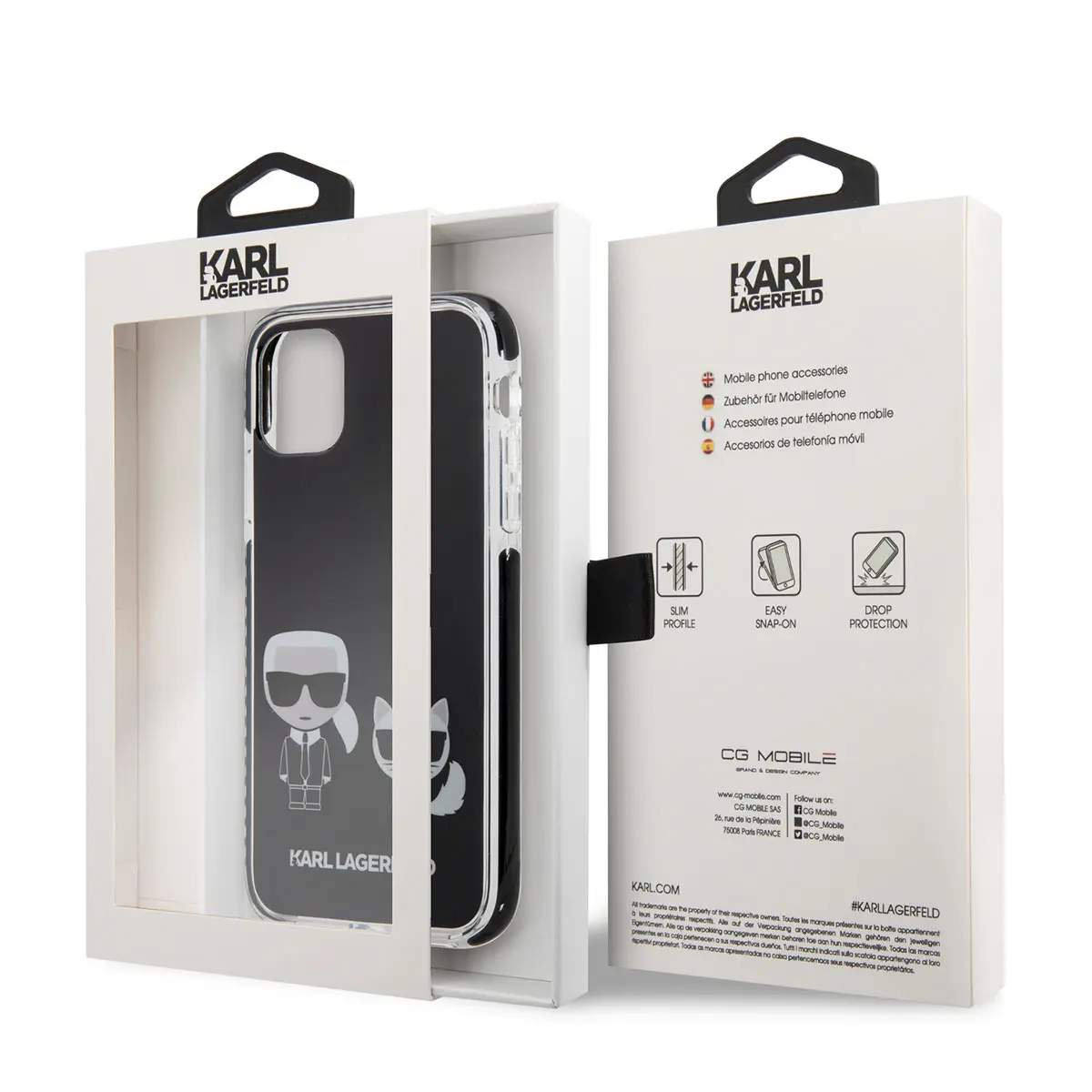 iPhone 11 Silikon Kılıf, Siyah Kenarlı K&C Tasarım - Karl Lagerfeld