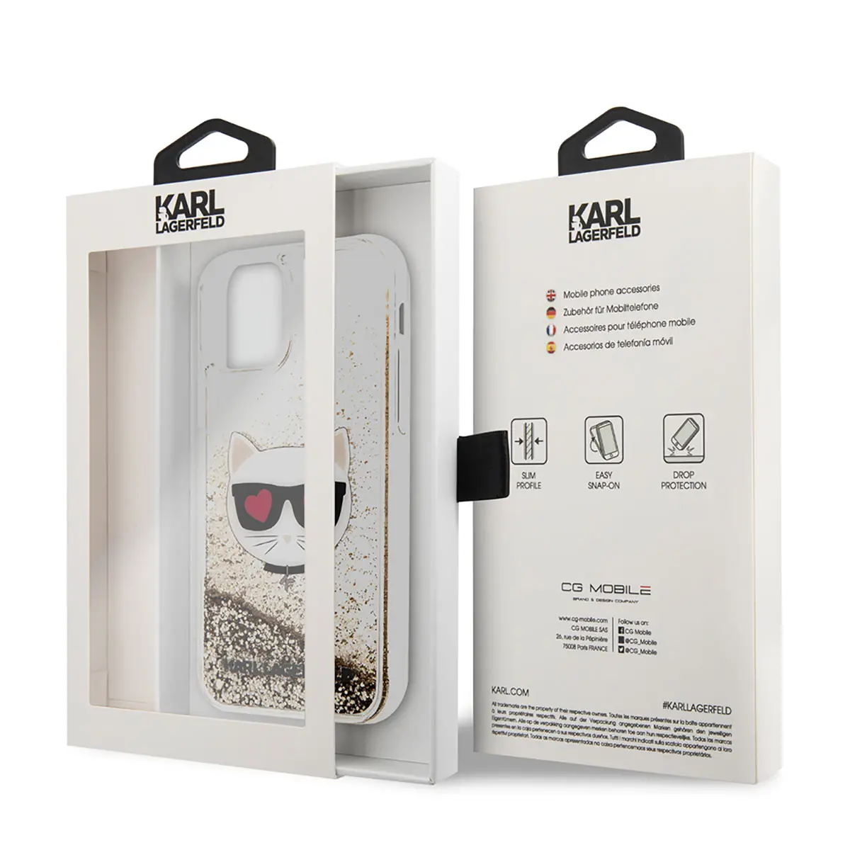 iPhone 11 Sıvılı Simli Choupette Desenli Kılıf - Karl Lagerfeld