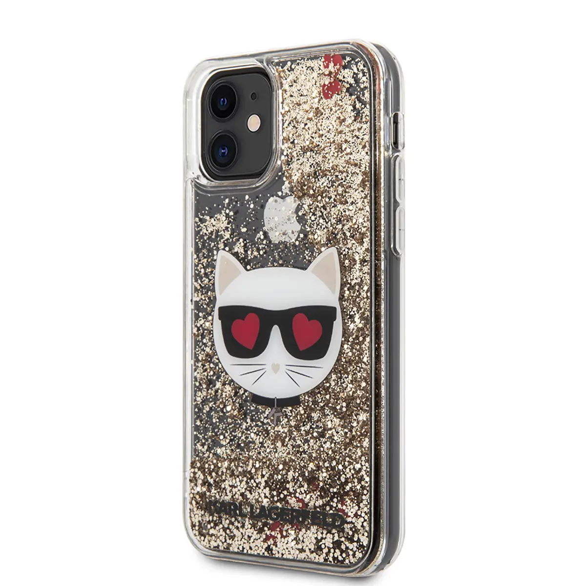 iPhone 11 Sıvılı Simli Choupette Desenli Kılıf - Karl Lagerfeld