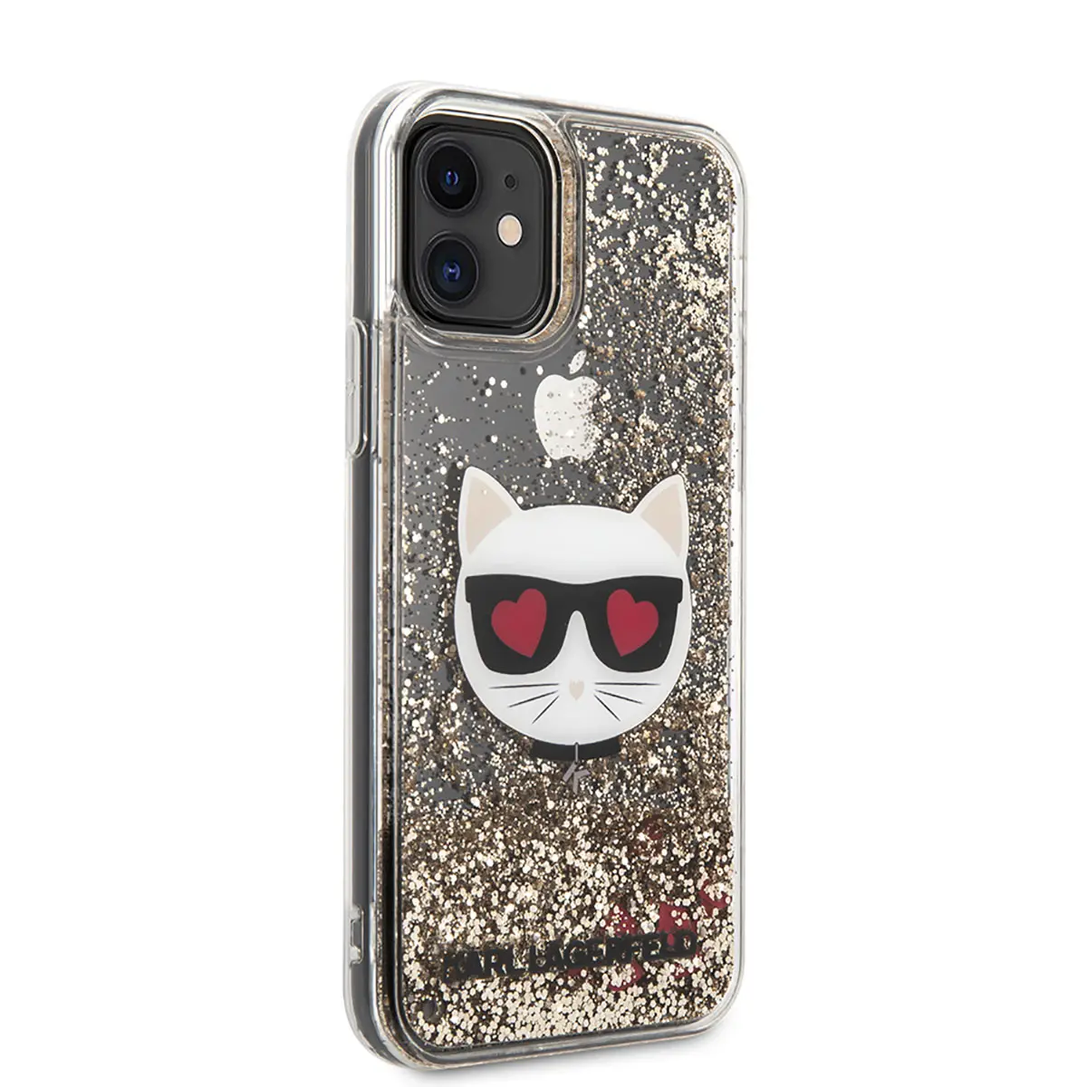 iPhone 11 Sıvılı Simli Choupette Desenli Kılıf - Karl Lagerfeld