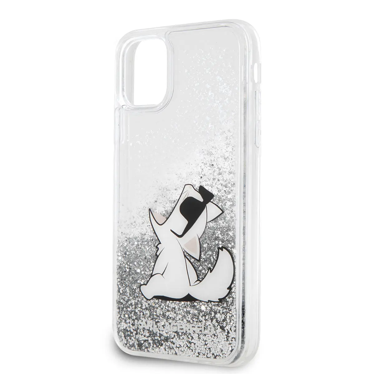 iPhone 11 Sıvılı Simli Choupette Fun Tasarım Kılıf - Karl Lagerfeld