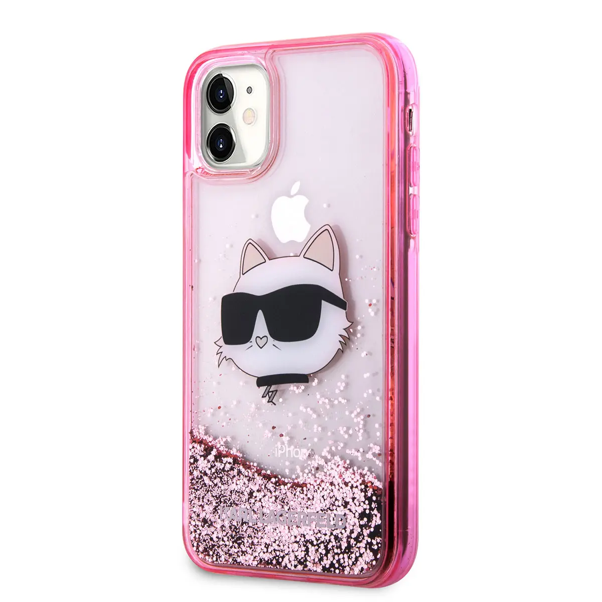 iPhone 11 Sıvılı Simli Choupette Head Desenli Kılıf - Karl Lagerfeld