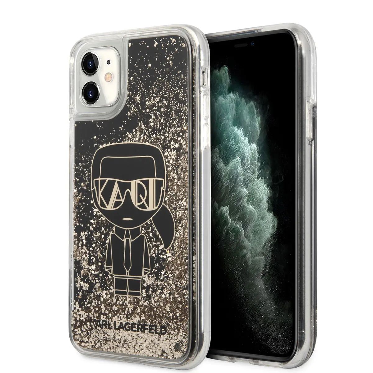 iPhone 11 Sıvılı Simli Gatsby Tasarım Kılıf - Karl Lagerfeld