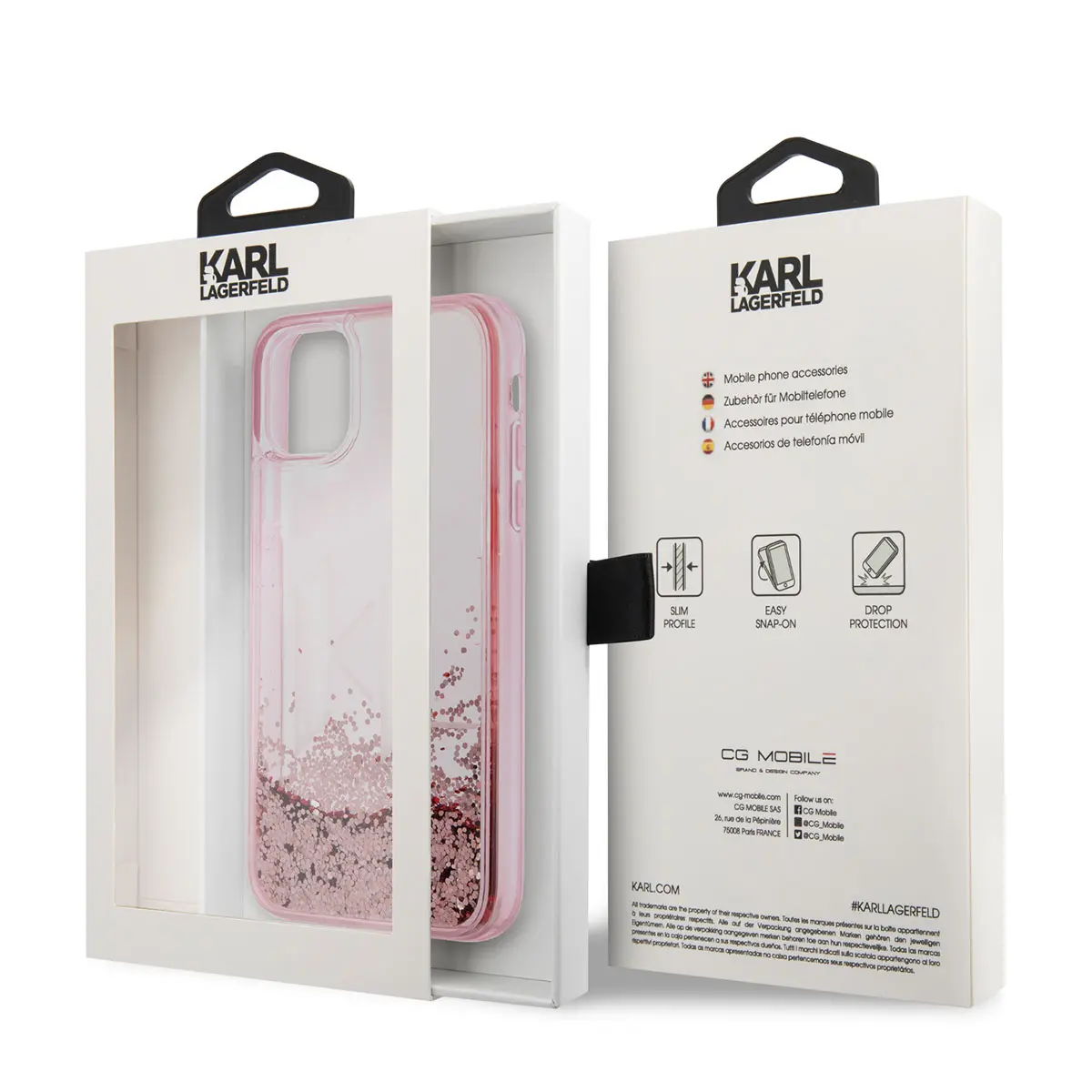 iPhone 11 Sıvılı Simli Kılıf - Karl Lagerfeld