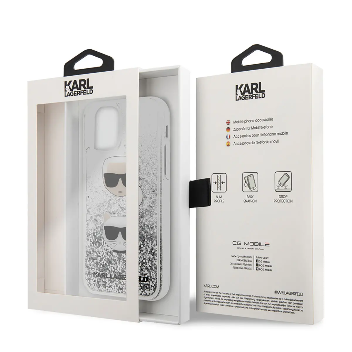 iPhone 11 Sıvılı Simli Kılıf - Karl Lagerfeld K&C Dizayn