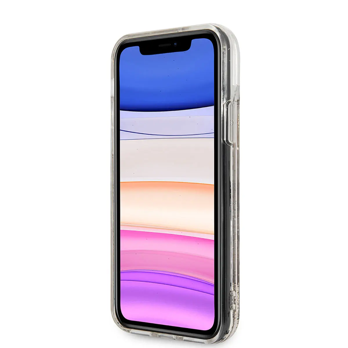 iPhone 11 Sıvılı Simli K&C Head Desenli Kılıf - Karl Lagerfeld