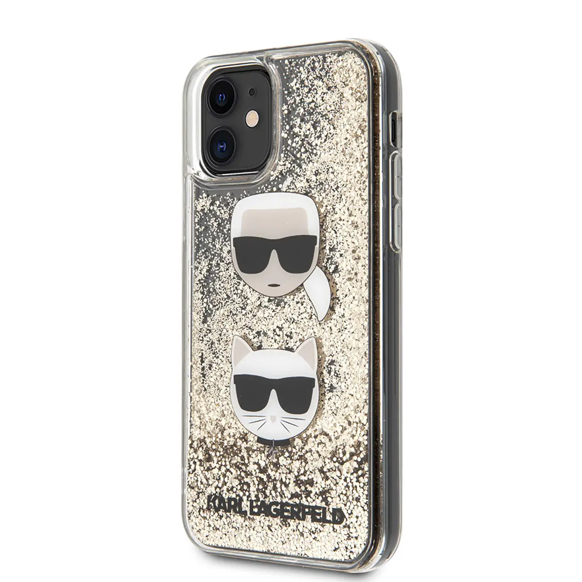 iPhone 11 Sıvılı Simli K&C Head Desenli Kılıf - Karl Lagerfeld