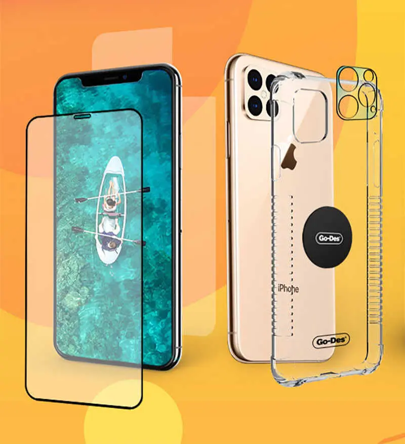 iPhone 11 Pro Max 5'i 1 Arada Tam Gövde Koruma Seti - Go Des