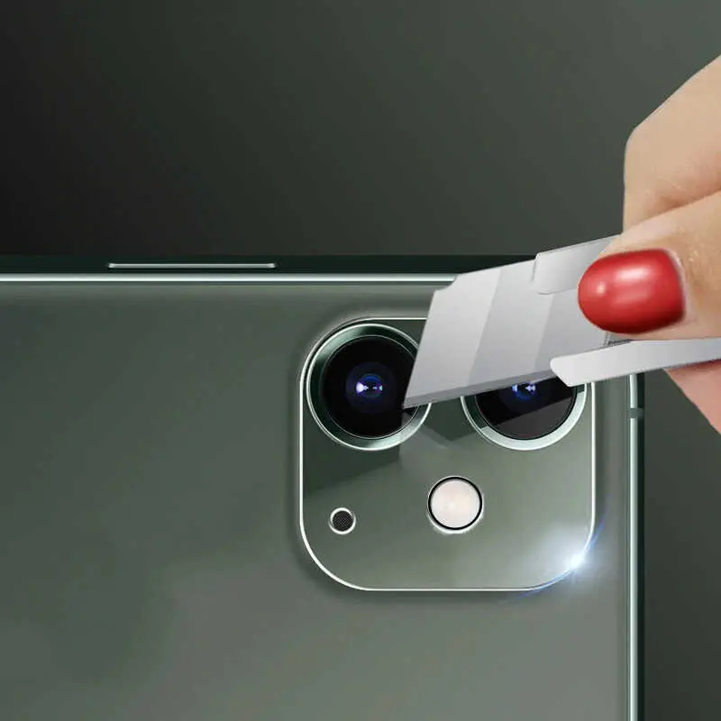 iPhone 12 Kamera Lens Koruyucu, 0,2 mm İncelik - Go Des Lens Shield