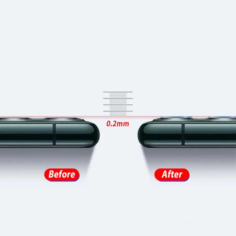 iPhone 12 Kamera Lens Koruyucu, 0,2 mm İncelik - Go Des Lens Shield