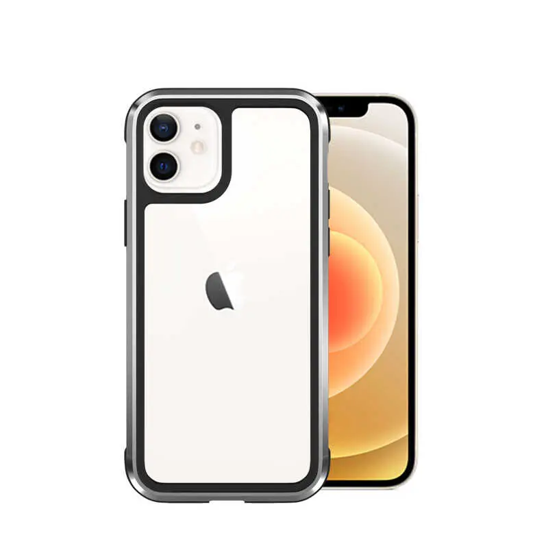 iPhone 12 Uyumlu Şeffaf Arka Yüzeyli Kılıf - Wiwu Defens Armor
