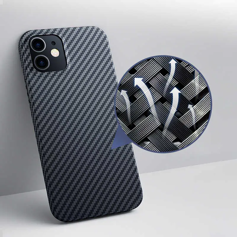 iPhone 12 Aramid Karbon Kılıf - Benks Aramid Case