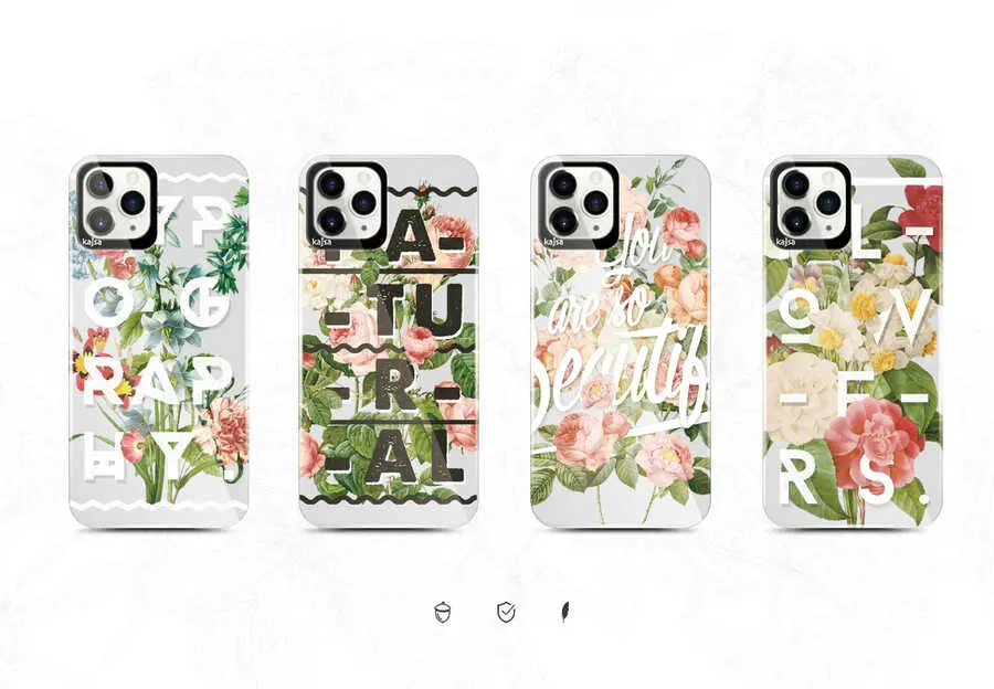 iPhone 12 Çiçek Desenli Kılıf, Kablosuz Şarj Uyumlu - Kajsa Floral