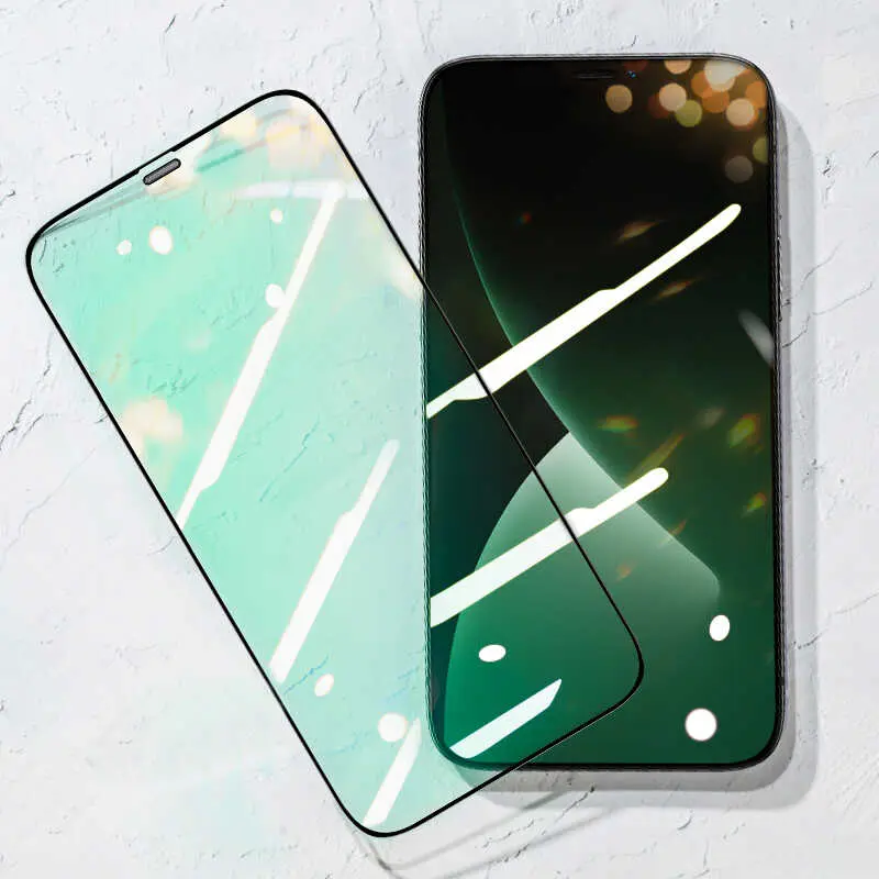 iPhone 12 Mini Ekran Koruyucu, Toz Önleyici Yeşil Işık - Benks V Pro