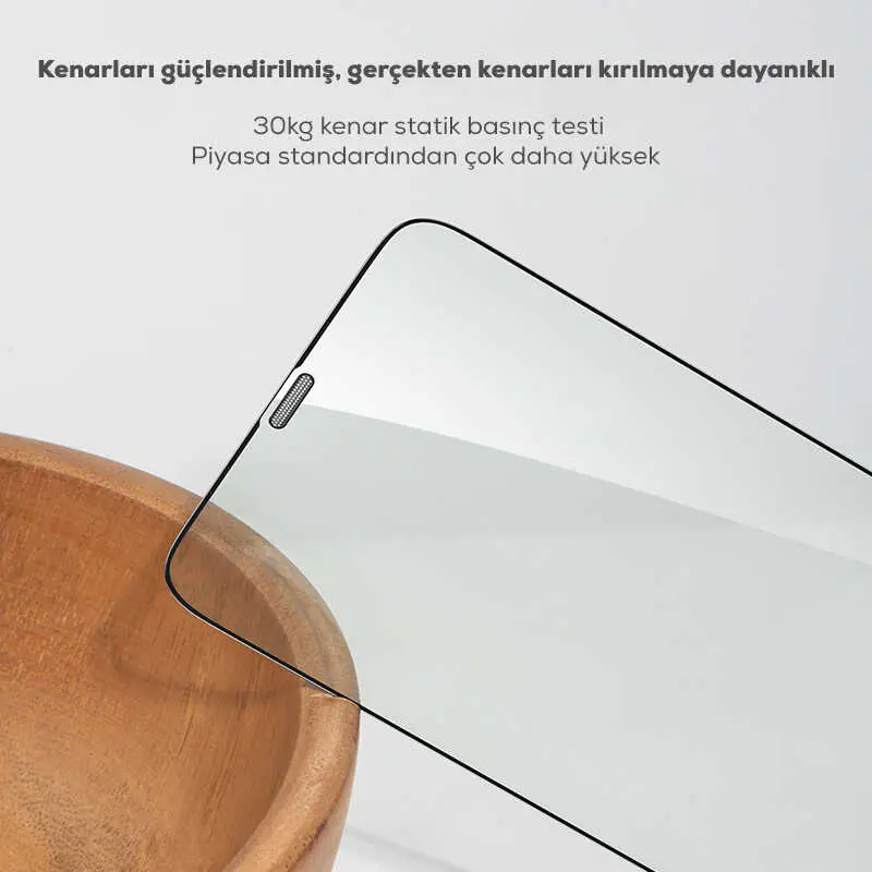 iPhone 12 Mini Ekran Koruyucu, Toz Önleyici Yeşil Işık - Benks V Pro